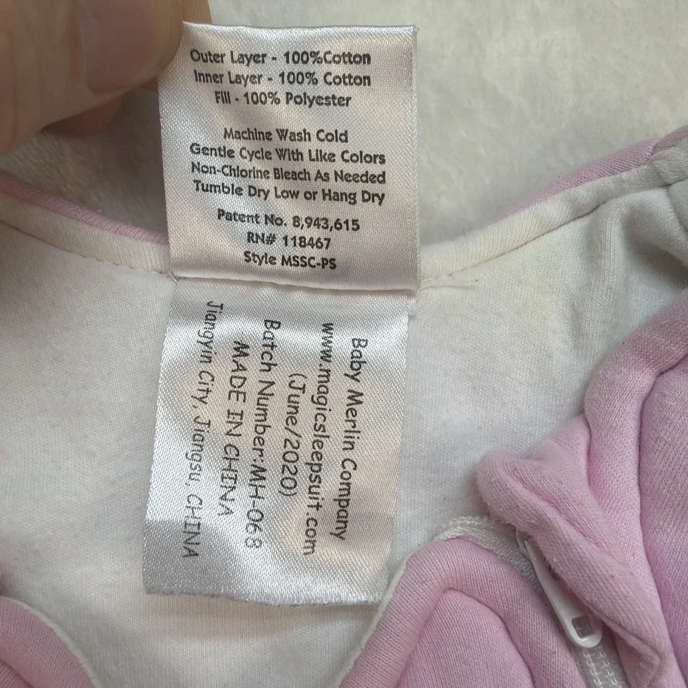 Baby Merlin Magic Sleepsuit Pink 3-6‎ Months Sleep Sack Swaddle Transition Small
